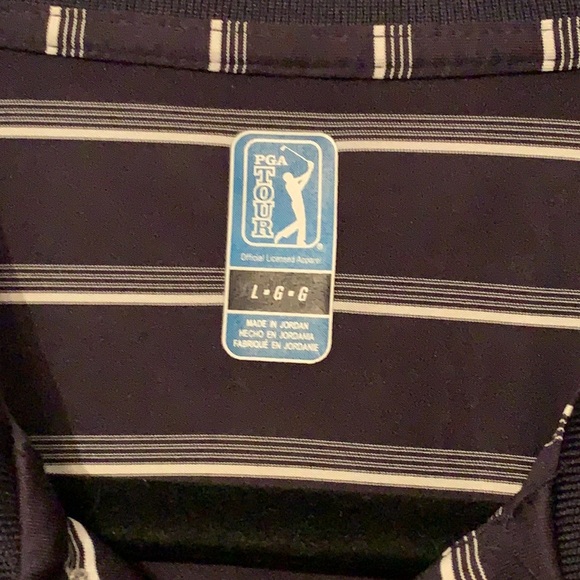 PGA Tour Golf Striped Polo - Picture 4 of 5